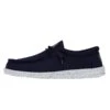 Wally Slub Canvas - Navy 1 Wally Slub Canvas - Navy -Heydude Shop 40009 410 WALLY SLUB CANVAS NAVY LEFT SIDE