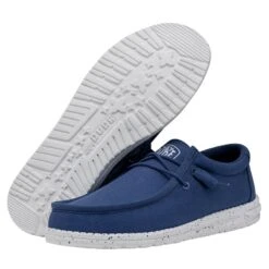 Wally Slub Canvas - True Blue -Heydude Shop 40009 428 WALLYSLUBCANVAS TRUEBLUE PAIRBOTTOM