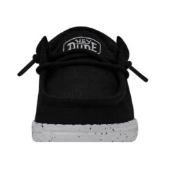 Wally Toddler Slub Canvas - Black -Heydude Shop 40029 001 WALLYTODDLERSLUBCANVAS BLACK LEFTFRONT