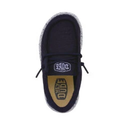 Wally Toddler Slub Canvas - Navy 13 Wally Toddler Slub Canvas - Navy -Heydude Shop 40029 410 WALLYTODDLERSLUBCANVAS NAVY LEFTTOP