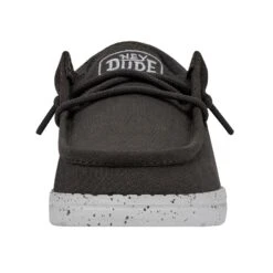 Wally Youth Slub Canvas - Dark Grey -Heydude Shop 40044 029 WALLYYOUTHSLUBCANVAS DARKGREY LEFTFRONT