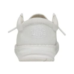 Wally Youth Slub Canvas - White 12 Wally Youth Slub Canvas - White -Heydude Shop 40044 100 WALLYYOUTHSLUBCANVAS WHITE LEFTBACK