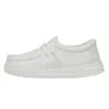 Wally Youth Slub Canvas - White -Heydude Shop 40044 100 WALLYYOUTHSLUBCANVAS WHITE LEFTSIDE