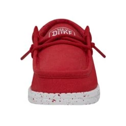 Wally Youth Slub Canvas - Red 11 Wally Youth Slub Canvas - Red -Heydude Shop 40044 610 WALLYYOUTHSLUBCANVAS RED LEFTFRONT