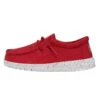 Wally Youth Slub Canvas - Red 2 Wally Youth Slub Canvas - Red -Heydude Shop 40044 610 WALLYYOUTHSLUBCANVAS RED LEFTSIDE