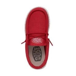 Wally Youth Slub Canvas - Red 13 Wally Youth Slub Canvas - Red -Heydude Shop 40044 610 WALLYYOUTHSLUBCANVAS RED LEFTTOP
