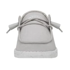 Wendy Slub Canvas - Light Grey -Heydude Shop 40063 007 WENDYSLUBCANVAS LIGHTGREY LEFTFRONT