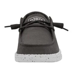 Wendy Slub Canvas - Dark Grey -Heydude Shop 40063 029 WENDY SLUB CANVAS DARK GREY LEFT 4
