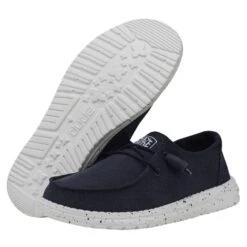 Wendy Slub Canvas - Navy 10 Wendy Slub Canvas - Navy -Heydude Shop 40063 410 WENDYSLUBCANVAS NAVY PAIRBOTTOM 1