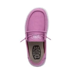 Wendy Youth Slub Canvas - Violet -Heydude Shop 40143 508 WENDY YOUTH SLUB CANVAS VIOLET LEFT 6