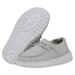 Wendy Toddler Slub Canvas - Light Grey 10 Wendy Toddler Slub Canvas - Light Grey -Heydude Shop 40144 007 WENDYTODDLERSLUBCANVAS LIGHTGREY PAIRBOTTOM