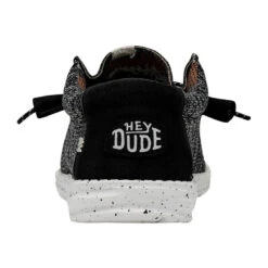 Wally Sox Stitch Wide - Black White -Heydude Shop 40161 0YH WALLYSOXSTITCH BLACKWHITE LEFTBACK 1