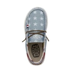 Wally Youth Americana - Denim Star -Heydude Shop 40479 4NR WALLYAMERICANAYOUTH DENIMSTAR LEFTTOP