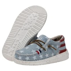 Wally Toddler Americana - Denim Star -Heydude Shop 40581 4NR WALLYAMERICANATODDLER DENIMSTAR PAIRBOTTOM