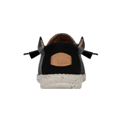 Wally Washed Canvas - Black -Heydude Shop FW23 M 40296 001 WALLY WASHED CANVAS BLACK LEFT BACK