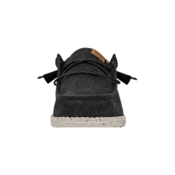 Wally Washed Canvas - Black -Heydude Shop FW23 M 40296 001 WALLY WASHED CANVAS BLACK LEFT FRONT
