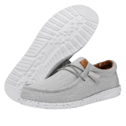 Wally Washed Canvas - Light Grey 10 Wally Washed Canvas - Light Grey -Heydude Shop FW23 M 40296 007 WALLY WASHED CANVAS LIGHT GREY LEFT PAIROUTSOLE