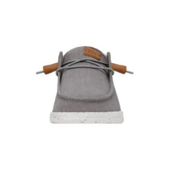 Wendy Washed Canvas - Grey 11 Wendy Washed Canvas - Grey -Heydude Shop FW23 W 40297 030 WENDY WASHED CANVAS GREY LEFT FRONT