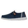 Wendy Washed Canvas - Navy -Heydude Shop FW23 W 40297 410 WENDY WASHED CANVAS NAVY LEFT PROFILE